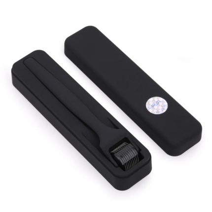 540 Titanium Derma Roller with 0.3mm Microneedles for Face, Beard, Hair, and Scalp – Premium Microneedling Tool for Men and Women, Includes Protective Storage Case