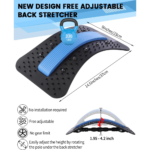 Lumbar back stretcher with magnetic acupressure points for pain relief and posture correction. Adjustable, durable, and comfortable for home or office use.