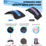 Lumbar back stretcher with magnetic acupressure points for pain relief and posture correction. Adjustable, durable, and comfortable for home or office use.