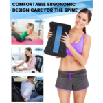 Lumbar back stretcher with magnetic acupressure points for pain relief and posture correction. Adjustable, durable, and comfortable for home or office use.